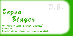 dezso blayer business card